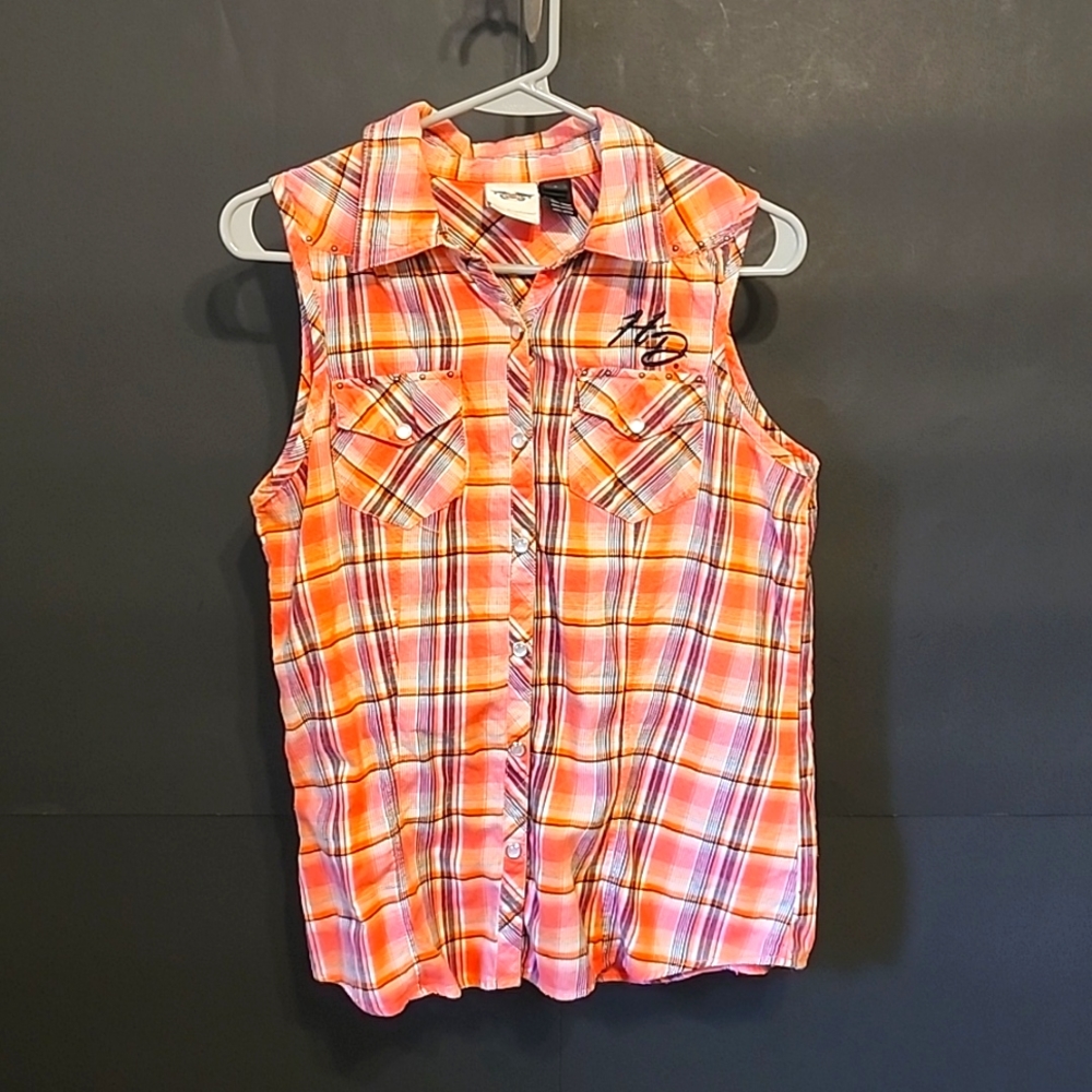 Women's Harley-Davidson button-down sleeveless shirt size medium